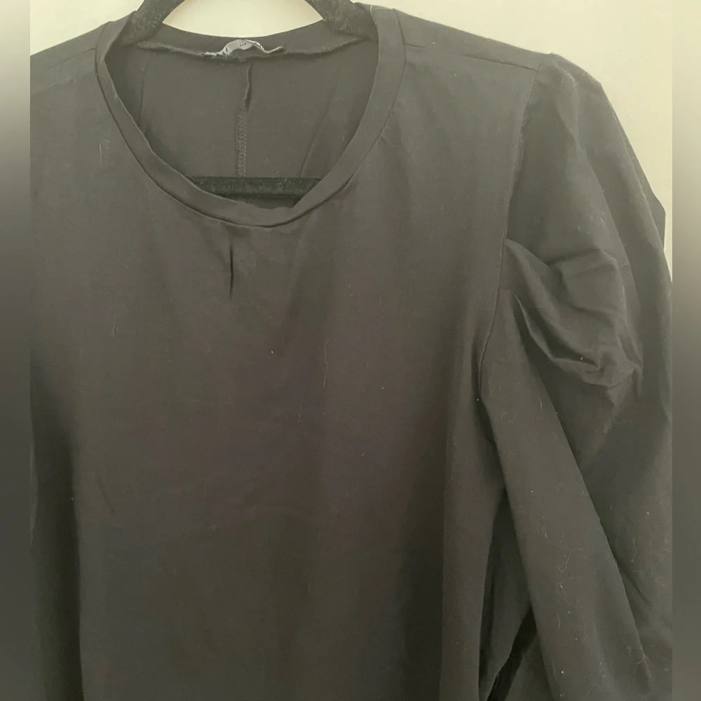 ZARA Black Puffed Sleeves Top - Picture 3 of 5